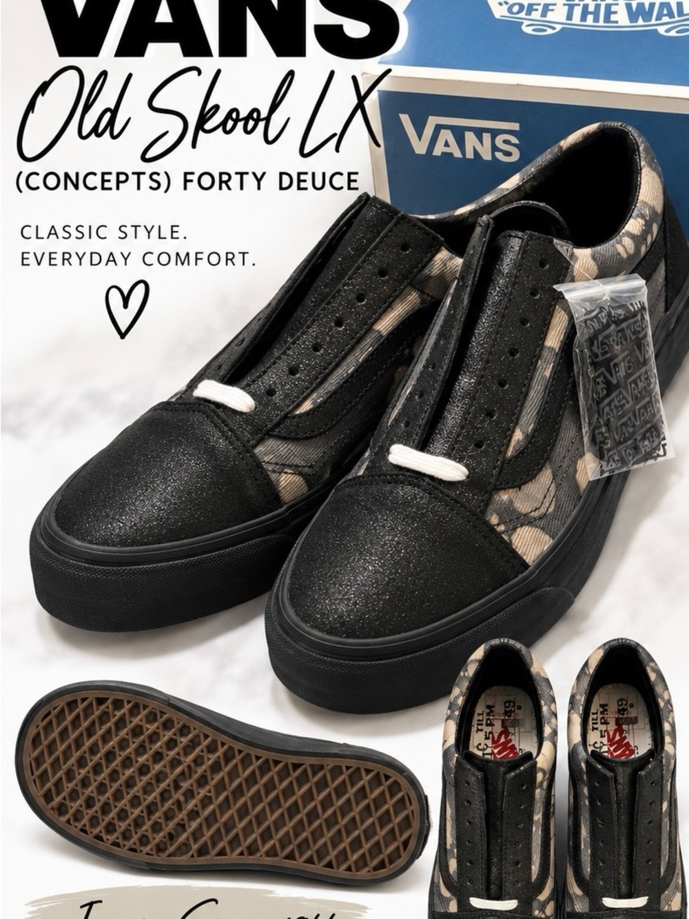 Vans Old Skool LX Vans x Concepts Acid Wash Denim Black